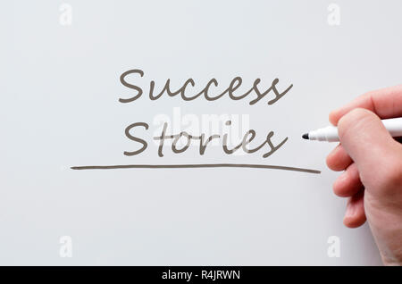 Success stories written on whiteboard Banque D'Images