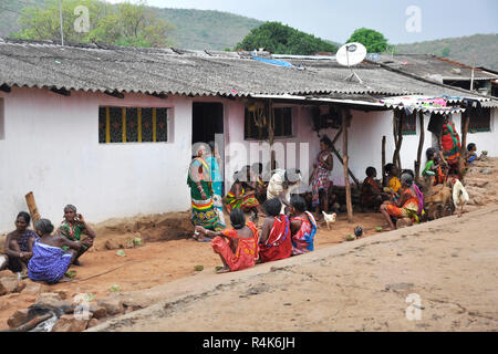 L'Inde, l'Orissa, Puri, Onkadelli village, vie quotidienne Banque D'Images