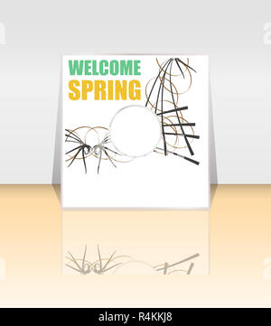 Bienvenue au printemps mots sur holiday card Banque D'Images