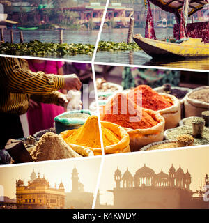 Collage d'images Inde - Voyage d'arrière-plan (mes photos) Banque D'Images