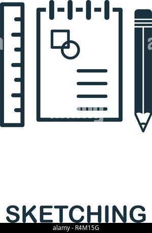 L'icône d'esquisses. Style de design premium et de l'interface utilisateur design ux collection. Parfait pour l'icône dessin Pixel web design, applications, logiciels, l'utilisation d'impression. Illustration de Vecteur