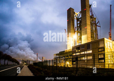 Site de construction de la centrale électrique au lignite en Allemagne Neurath Banque D'Images