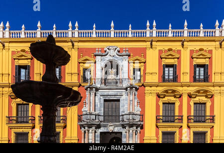 Façade du Palais Épiscopal à Malaga, Espagne Banque D'Images