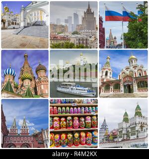 Collage de Moscou (Russie) images - Voyage d'arrière-plan (mes photos) Banque D'Images