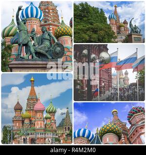 Collage de Moscou (Russie) images - Voyage d'arrière-plan (mes photos) Banque D'Images