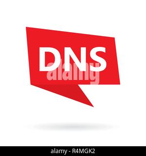 Serveur DNS (Domain Name System) sigle sur un speach bubble- vector illustration Illustration de Vecteur