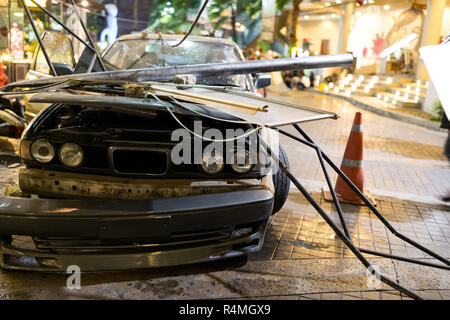 Accident de voiture accident sur street Banque D'Images