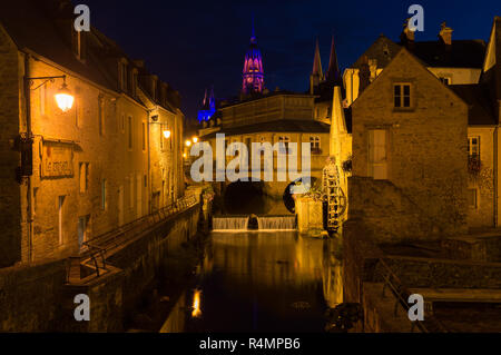 Nuit à Bayeux Banque D'Images