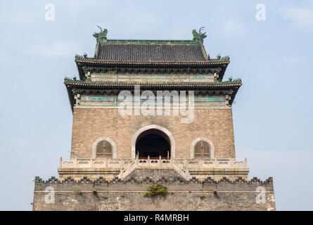 Détail de la tour de la cloche à Beijing, Chine Banque D'Images