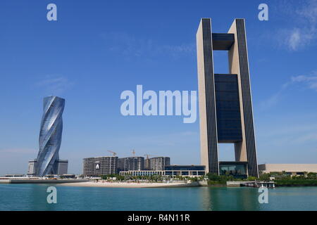 United Tour, abritant le Wyndham Grand Hotel Bahrain, et le Four Seasons Hotel, Manama, Bahrain Bay, Royaume de Bahreïn Banque D'Images