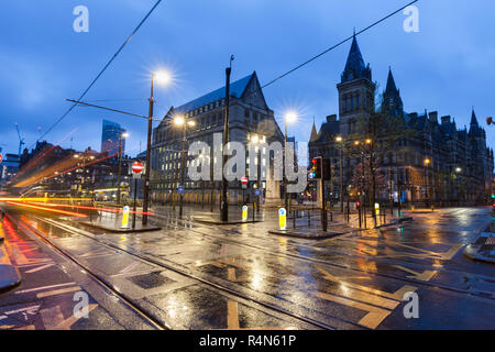 La nuit de l'hôtel de ville de Manchester Banque D'Images