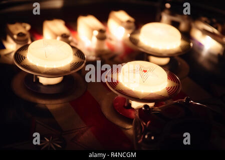 Détail de tours coup sur un flipper Banque D'Images