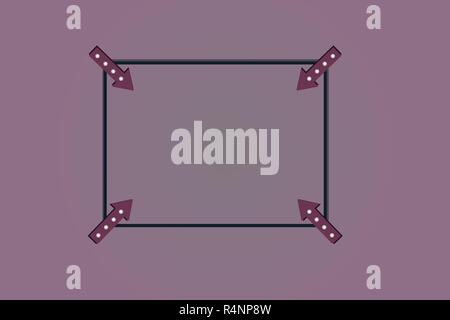 L'entreprise de conception graphique minimaliste isolée modèle vide modèle de mise en page pour la publicité . Contour carré avec des flèches pointant vers l'intérieur d'angle sur le Col Illustration de Vecteur