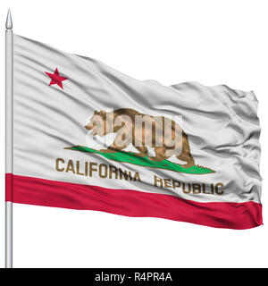 Californie isolés drapeau sur mât, USA state Banque D'Images
