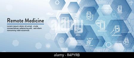 La télémédecine idée abstraite - icônes illustrant la santé à distance et de logiciels Illustration de Vecteur