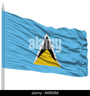 Saint Lucia drapeau sur mât Banque D'Images
