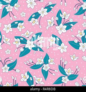 Beau motif répétitif. Composition florale. Les fleurs et les feuilles. Le style dessiné à la main. Illustration de Vecteur