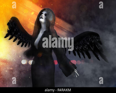 Le rendu 3D d'un ange de la mort. Banque D'Images