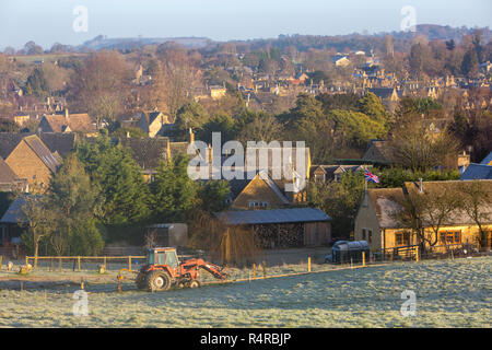 Vue de Chipping Campden dans les Cotswolds anglais, Gloucestershire, Angleterre, Royaume-Uni, janvier 2017 Banque D'Images