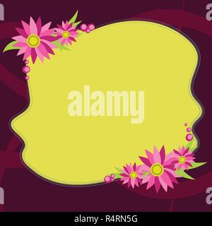 Business template vide pour la mise en page pour carte de voeux d'invitation de l'affiche de promotion de la pièce. La couleur de la Vierge avec des fleurs forme frontière pour l'invit Cartes Illustration de Vecteur