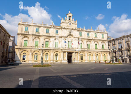 La construction de l'Université de Catane, la plus ancienne université en Sicile, et la 13e plus ancien d'Italie. Banque D'Images