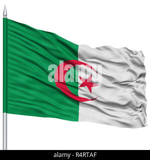 L'Algérie drapeau sur mât Banque D'Images