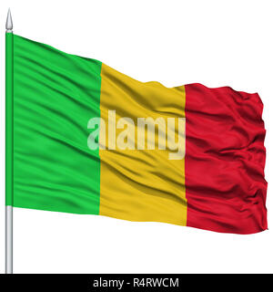 Mali drapeau sur mât Banque D'Images