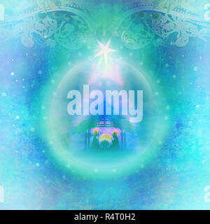 La naissance de Jésus à Bethléem dans une bulle de verre Banque D'Images