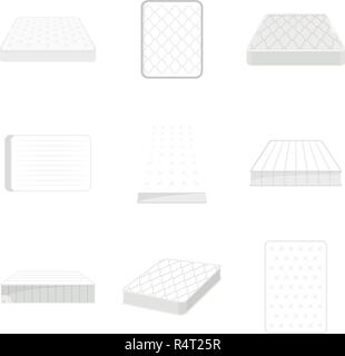 Assise Matelas La literie icons set. Télévision illustration de matelas literie 9 pigeonneau vector icons isolated on white Illustration de Vecteur