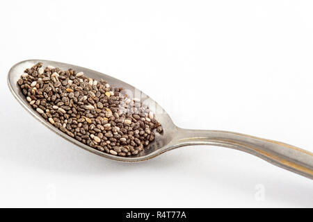 Les graines de chia (Salvia hispanica) isolées Banque D'Images