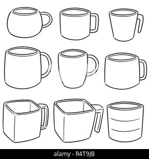 Vector set de tasse de boisson Illustration de Vecteur