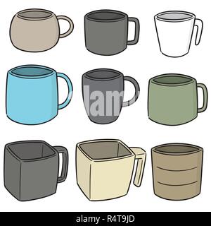 Vector set de tasse de boisson Illustration de Vecteur