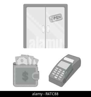 E-commerce, Achat et vente d'Icônes monochromes dans set collection pour la conception. Commerce et finances stock symbole vecteur illustration. Illustration de Vecteur