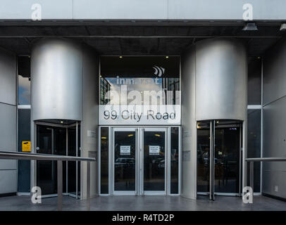 Le Bureau d'Inmarsat à 99 City Road sur la vieille rue rond-point, le rond-point de silicium à Londres, au Royaume-Uni. Banque D'Images