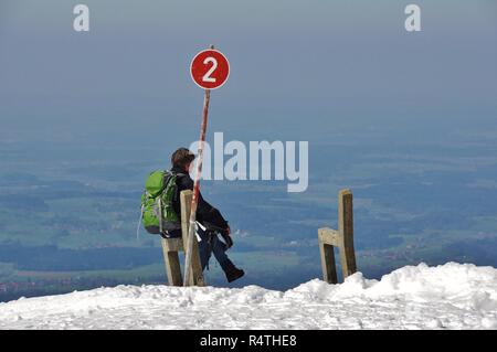 Vue depuis la station de montagne kampenwand l dans la direction de chiemsee,,chiemgau haute-bavière, Allemagne du sud Banque D'Images