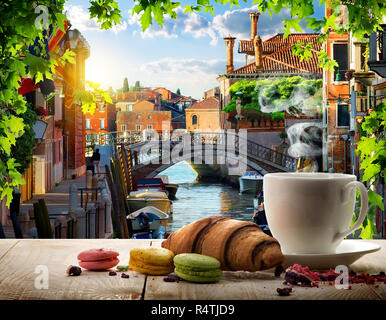 Petit-déjeuner à Venise Banque D'Images