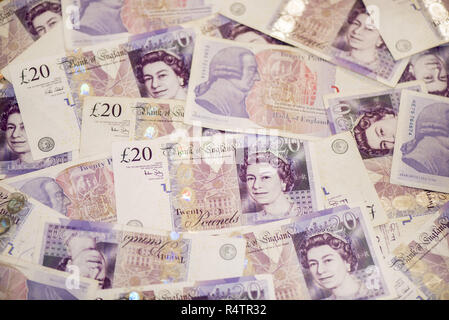 20 livre sterling notes, image de fond, Angleterre Banque D'Images