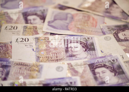 20 livre sterling notes, image de fond, Angleterre Banque D'Images