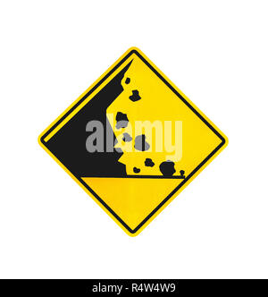 La chute de roches isolées d'avertissement Banque D'Images