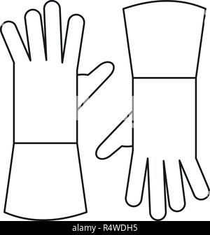 L'icône des gants de jardin. Gants de jardin aperçu l'icône vecteur pour la conception web isolé sur fond blanc Illustration de Vecteur