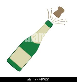 Bouteille de champagne isolé sur fond blanc vector illustration EPS10 Illustration de Vecteur