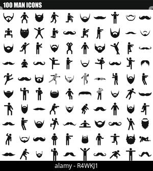 100 homme icon set. Simple jeu d'homme 100 icônes vectorielles pour le web design isolé sur fond blanc Illustration de Vecteur