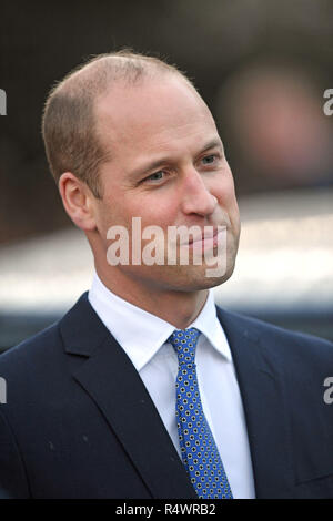 Le duc et la duchesse de Cambridge arrivent pour une visite à l'Université de Leicester, où le couple royal sera entendu au sujet de l'université&acirc ;€™programmes pédagogiques, rencontrer des étudiants et le centenaire d'universitaires. Banque D'Images