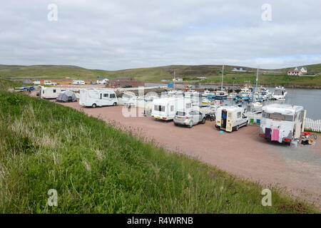 Skeld Camping and Caravan Park dans l'Îles Shetland avec emplacements pour camping-cars, caravanes et mobile homes Banque D'Images