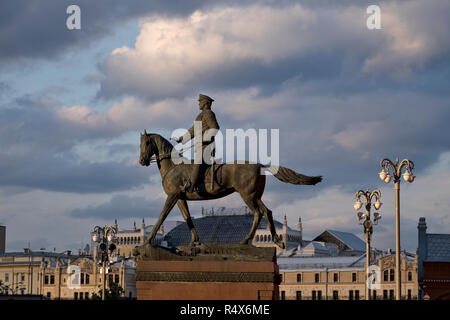 Statue du Maréchal Joukov à cheval dans la région de Moscou, Russie Banque D'Images