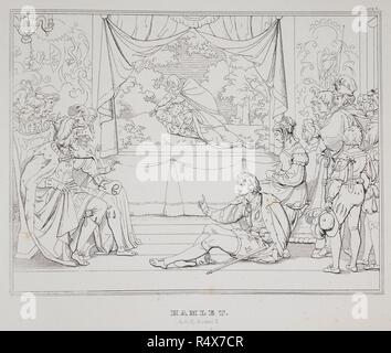 Scène de la pièce Hamlet de William Shakespeare. Une tragédie. Dessin. . Hameau de trageÌdie W. Shakespeare. Paris France 1830. RETZSCH, Friedrich August Moritz. Hameau, trageÌdie W. de Shakspeare. XVI. dessins dâ€™apreÌ€s Maurice Retzsch. Avec un texte explicatif, et des sceÌ€nes de Shakspeare. Paris, [1830 ?]. Source : 1871.b.11 Figure 6. Langue : Français. Banque D'Images