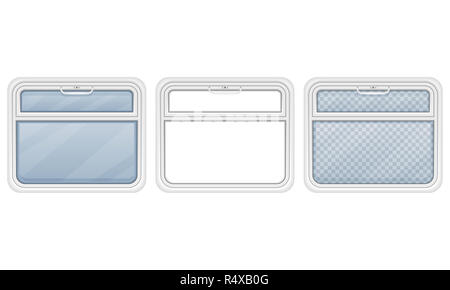 Fenêtre dans le compartiment de train vector illustration isolé sur fond blanc Banque D'Images