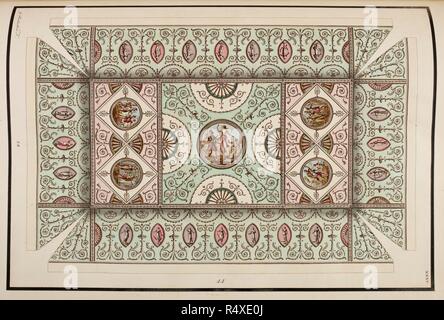 Plafonds, composé dans le style de l'Antique grotesque. Un livre de plafonds, composé dans le style de l'Antique grotesque. Londres. George Richardson. 1776. Source : 55.i.18 XXXV de la plaque (couleur). Langue : Anglais, Français. Banque D'Images