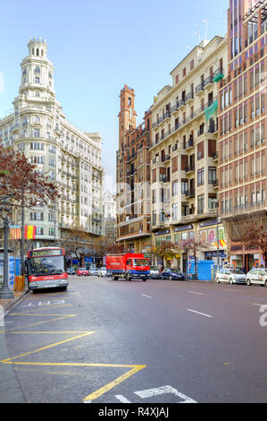 Centre de Valence Carrer de Sant Vicent Martir Banque D'Images