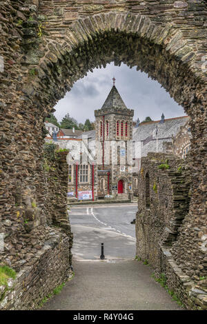 La Guildhall à Launceston, Cornwall, avait d'importantes rénovations en 2010 et a été salué dans le sud-ouest de la conservation des bâtiments de la RICS Awards Banque D'Images